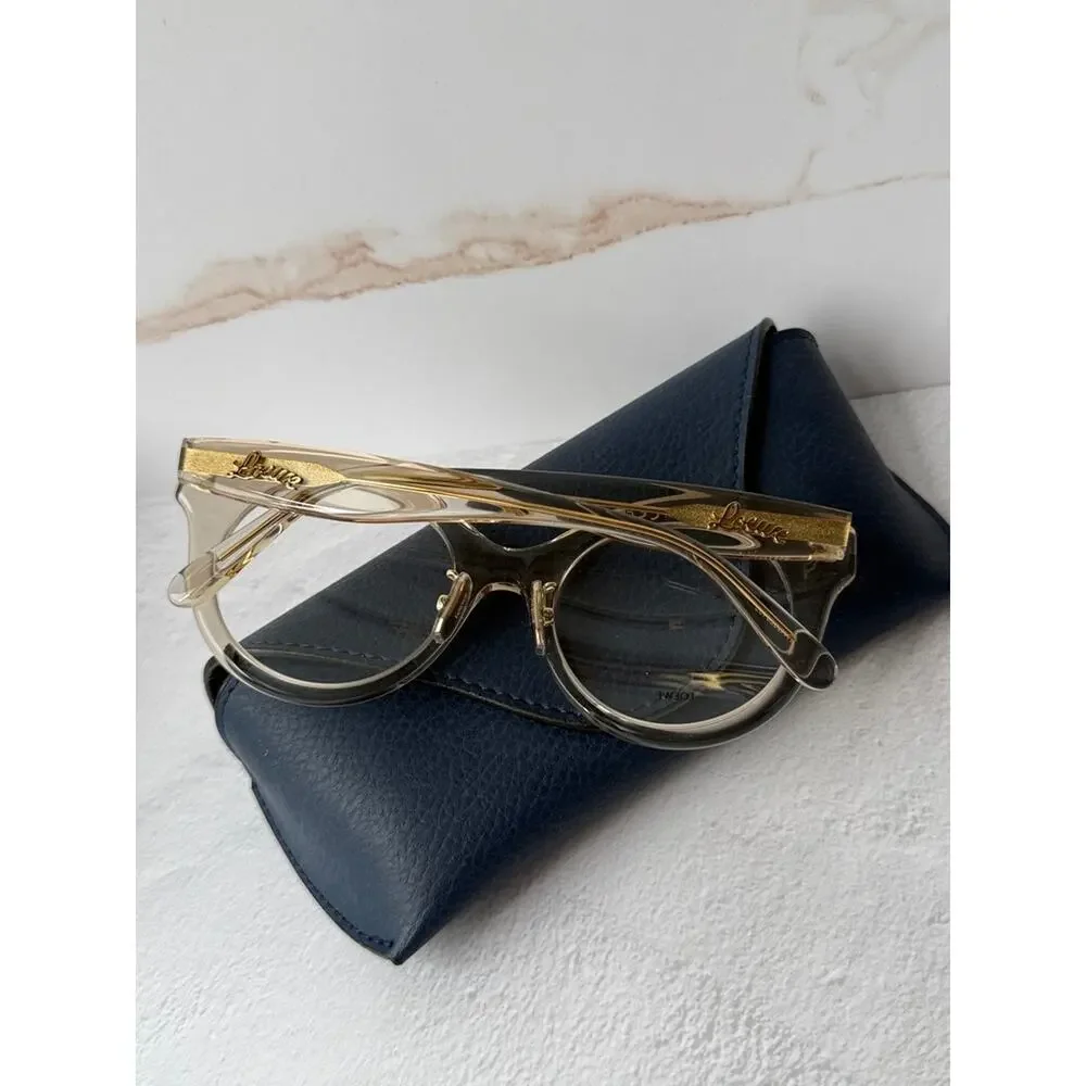 Loewe Translucent Beige Round Sunglasses